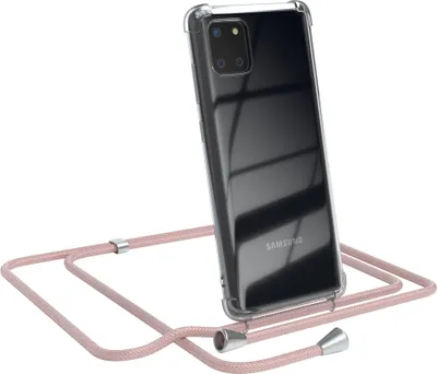 Produktbild von EAZY CASE Handykette kompatibel mit Samsung Galaxy Note 10 Lite, Handyhülle mit Umhängeband, Handykordel, Schutzhülle Clear, Band in Rosa