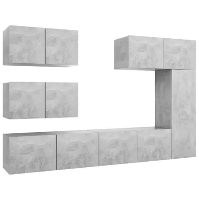Produktbild von vidaXL 6-tlg. TV-Schrank-Set Betongrau Holzwerkstoff