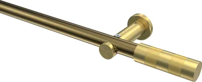 Produktbild von Interdeco Gardinenstange / Vorhangstange Messing Antik / Messing-Optik, Typ Platon Mavell (Zylinder) ohne Ringe, 20 mm Ø 1-läufig, 400 cm