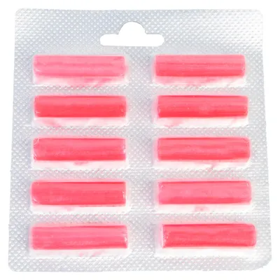 A blister pack of ten pink air freshener sticks.