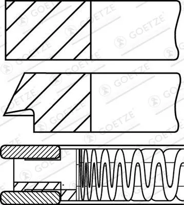 Image de GOETZE ENGINE Jeu de segments de piston Article : 08-427800-00