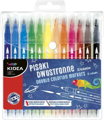 Produktbild von KIDEA 1853 Doppelseitige Pinselstifte 12 Farben