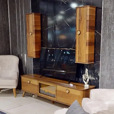 Produktbild von Stilvoller Hellbrauner TV-Lowboard Designer RTV Wohnzimmer Sideboard