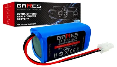 Obrázek produktu pro Gares Náhradní baterie pro ILIFE A4s A6 V7s A8 A9s V7 V7s Pro | 14,4V 2,9 Ah Li-Ion | Vysokovýkonná baterie pro robotický vysavač | Kompatibilní s ILIFE A4s A6 V7s A8 A9s V7 V7s Pro | Prémiová kvalita