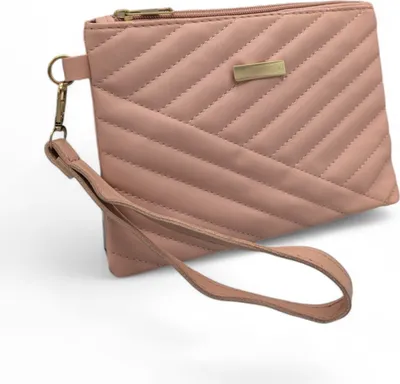 Produktbild von Kleine Handgelenktasche verschiedene Farben Kosmetiktasche Rosa