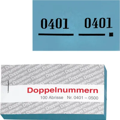 Obrázek produktu pro WOLF & APPENZELLER 750057 5 Doppelnummernblöcke 0001-0100, 0101-0200, 0201-0300, 0301-0400, 0401-0500