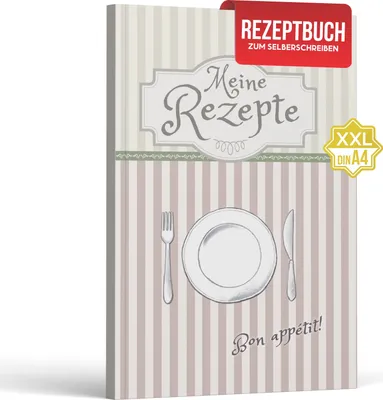 Produktbild von Rezeptbuch "Meine Rezepte" zum Selberschreiben | XXL Kochbuch Hardcover | DIN A4 | 112 Seiten