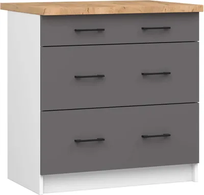 Obrázek produktu pro Akord Skříň Oliwia s deskou v bílo-šedém a grafitovém provedení 46x80x58