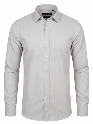 Produktbild von Herren Hemd Comfort Fit 97% Baumwolle Langarm Kentkragen Dobby Struktur M-XXL