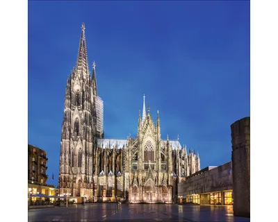 Produktbild von Glasbild Köln Dom Nacht III 20x20 cm