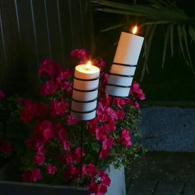 Produktbild von Outdoor Kerzenhalter mit Erdspieß - für Outdoor LED Kerzen - H: 100cm - 2er Set