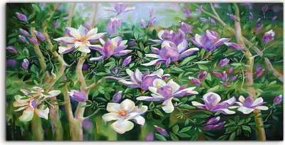 Produktbild von Coloray Canvas 120x60  Wandbild Leinwand Bilder Blumen Natur Blühende Magnolien äste