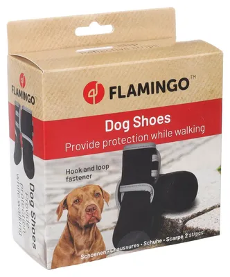 Produktbild von Flamingo Hundeschuhe Laky schwarz - 2 Stück, Größe: XXL