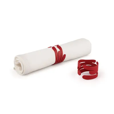 Produktbild von Alessi Bark for Christmas - Serviettenring Barkring, rot