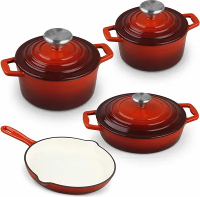 Produktbild von Súprava liatinového riadu Xanten 7 ks červená CS-067489