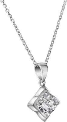 Produktbild von V Anhänger mit Kette 925/- Sterling Silber 45cm weiß Zirkonia weiß 360242183