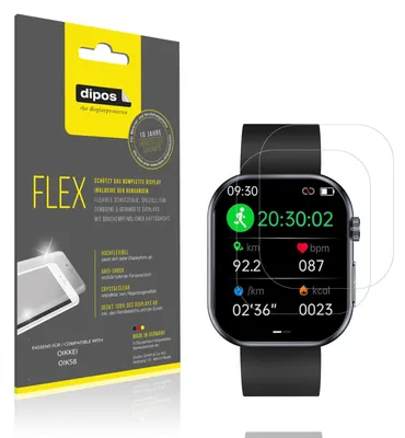 Produktbild von 2x Schutzfolie für OIKKEI OIK58 Folie, 100% Displayabdeckung, dipos Flex