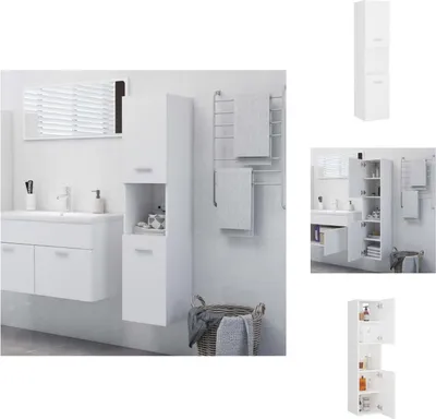 Produktbild von vidaXL Badezimmerschrank Weiß 30x30x130 cm Holzwerkstoff - Badezimmermöbel-Sets