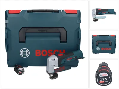 Obrázok produktu pre Bosch GSC 12V-13 Profesionálne akumulátorové nožnice na plech 12 V + 1x akumulátor 2,0 Ah + L-Boxx - bez nabíjačky
