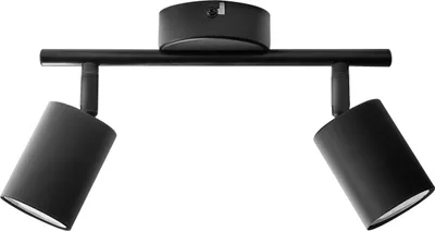 Produktbild von BELIANI Deckenleuchte Set mit 2-flammig aus schwarzem Metall mit Lampenschirm im industriellen Stil