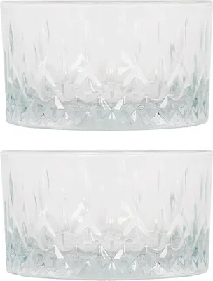 Image de LAV Odin Bols à snacks set de 2 pièces en verre - 9,5 x 5,5 cm - design art déco