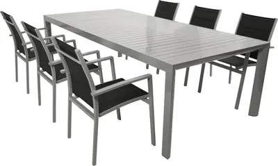 Produktbild von DEGAMO Garnitur BAGO XL 7-teilig, Alu + Kunstgewebe schwarz