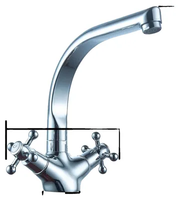 Produktbild von Waschbeckenarmatur, Zwei-Hand-Bedienung, Robuste Metallkonstruktion, Silber