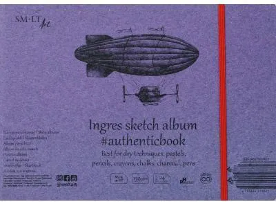 Produktbild von SMLT Album Zeichenpapier Ingres 24,5x17,6 cm 130gr 24 Blatt