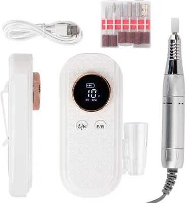 Zdjęcie produktu dla Frezarka do paznokci 50W do manicure pedicure biała 111 35 000 obrotów