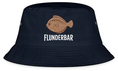 Produktbild von Spreadshirt Flunderbar | Angelhumor Fischerhut, L/XL (Caps), Navy
