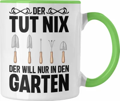Produktbild von Trendation - Der Tut Nix Gärtner Tasse mit Spruch Garten Hobbygärtner Geschenk Lustig (Grün)