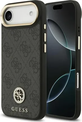 Produktbild von GUESS case passend für IPHONE 17 Air kompatibel mit MagSafe GUHMP17MP4GRMDEK (PU W/ 4G Strass Logo) black