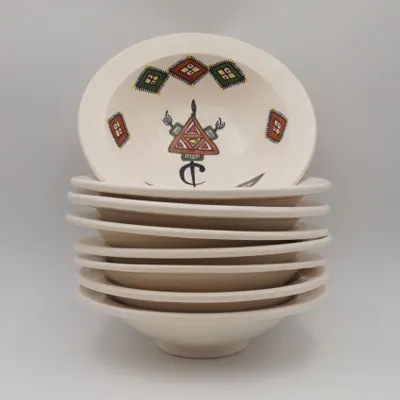 Image de Lot de 6 assiettes Tebsi Sahel beige - D 23 cm