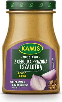Zdjęcie produktu dla Musztarda Kamis Z Prażoną Cebulką 185 G