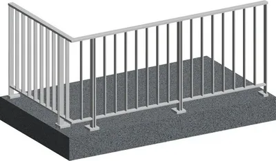 Produktbild von Pertura Geländerset Triton L-Form Aluminium taupe Bodenmontage 3,5 m