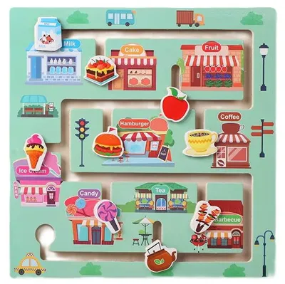 Obrázok produktu pre Montessori bludisko – drevená vzdelávacia tabula pre deti - Shops