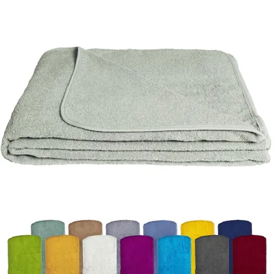 Produktbild von KiGATEX Frottee-Decke 150x200 cm – 100 % Baumwolle, Sommerdecke & Tagesdecke – , waschbar, weich & atmungsaktiv – Farbe: Grau