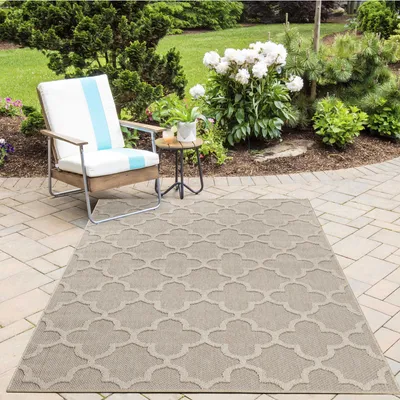 Image de Ayyildiz | Tapis d'extérieur Patara - 80 cm x 150 cm - Beige - Durable et Élégant - Design Géométrique