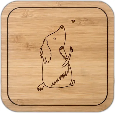Produktbild von Mr. & Mrs. Panda Tassenuntersetzer Hund Liebe - Transparent - Geschenk, Getränkeuntersetzer, Tischuntersetzer, Haustier, Coaster, Herz, Tischschoner, Hunde