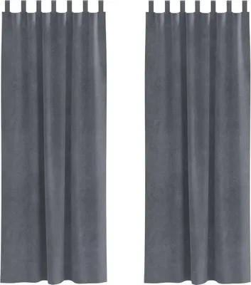 Image de vidaXL Rideaux occultants, 2 pièces, gris clair, 140 x 245 cm, en velours