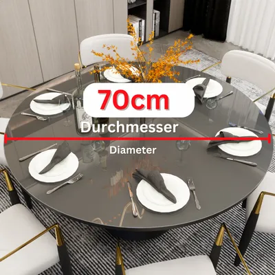 Produktbild von Mayda Runde Tischfolie transparent, 2 mm klare PVC Durchmesser 70 cm Tischschutzfolie mit abgerundeten Kanten