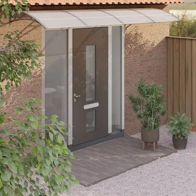 Produktbild von The Living Store Türvordach Grau 350x100 cm Polycarbonat
