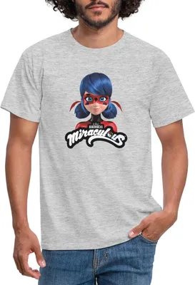 Produktbild von Spreadshirt Miraculous Ladybug Mit Logo Männer T-Shirt, M, Grau meliert