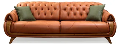 Produktbild von Dreisitzer Luxus 3 Sitzer Couch Polster Klassisch Sitz Sofas Zimmer Möbel Leder