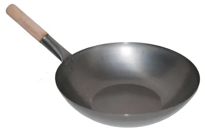 Produktbild von Wok Pfanne 35 cm flacher Boden (Gas) Wokpfanne Gastronomie