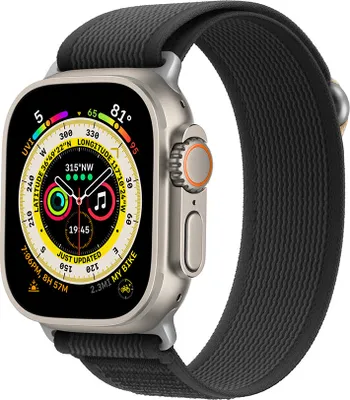 Produktbild von Apple Watch Armband Cubenest Trail Loop BLACK with black - 42/44/45/Ultra 49 mm konzipiert.