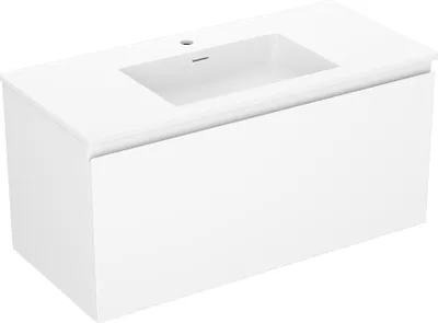 Immagine prodotto di Mexen Orio mobiletto da bagno 100 cm con lavabo Otis, 1 cassetto, bianco opaco - 91A10-10047-1-BF01-W18M01