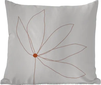 Produktbild von MuchoWow® Outdoor Kissen - Minimalismus - Blumen - Linienkunst - 60x60 cm - Wetterfest - Lounge Kissen - Dekoration - Schlaf Kissen