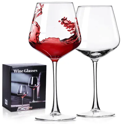 Weingläser Set von 2, 460 ml, Rotweingläser, Kristallglas