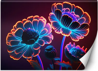 Produktbild von Vlies fototapete Neon-Blütenknospen 400x280 cm Feeby Bunt inkl. Kleber einfache Montage